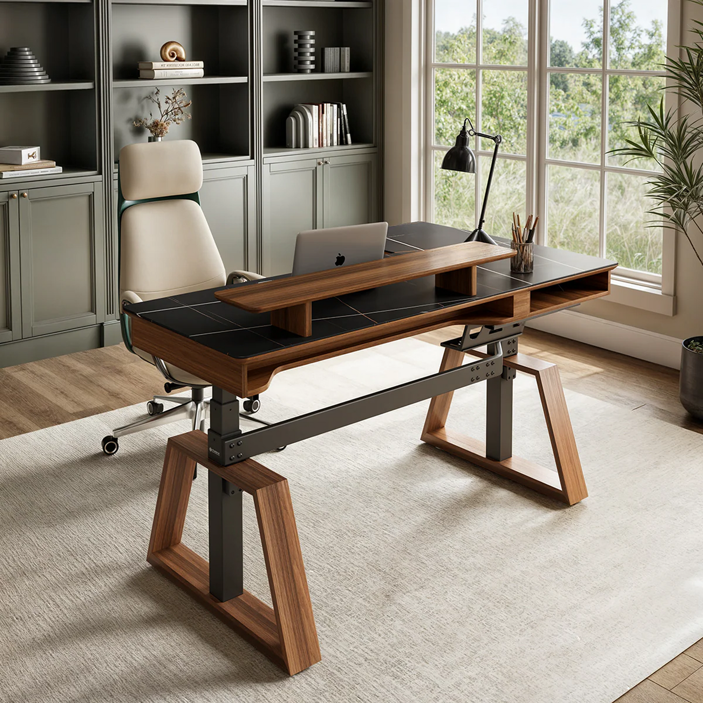 Executive Office Set:  Ark Standing Desk & Premium Executive Chair